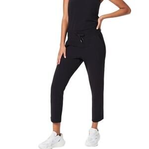 SPANX Casual Fridays Tapered Pants Black Medium Pull-On Stretch Athleisure Work
